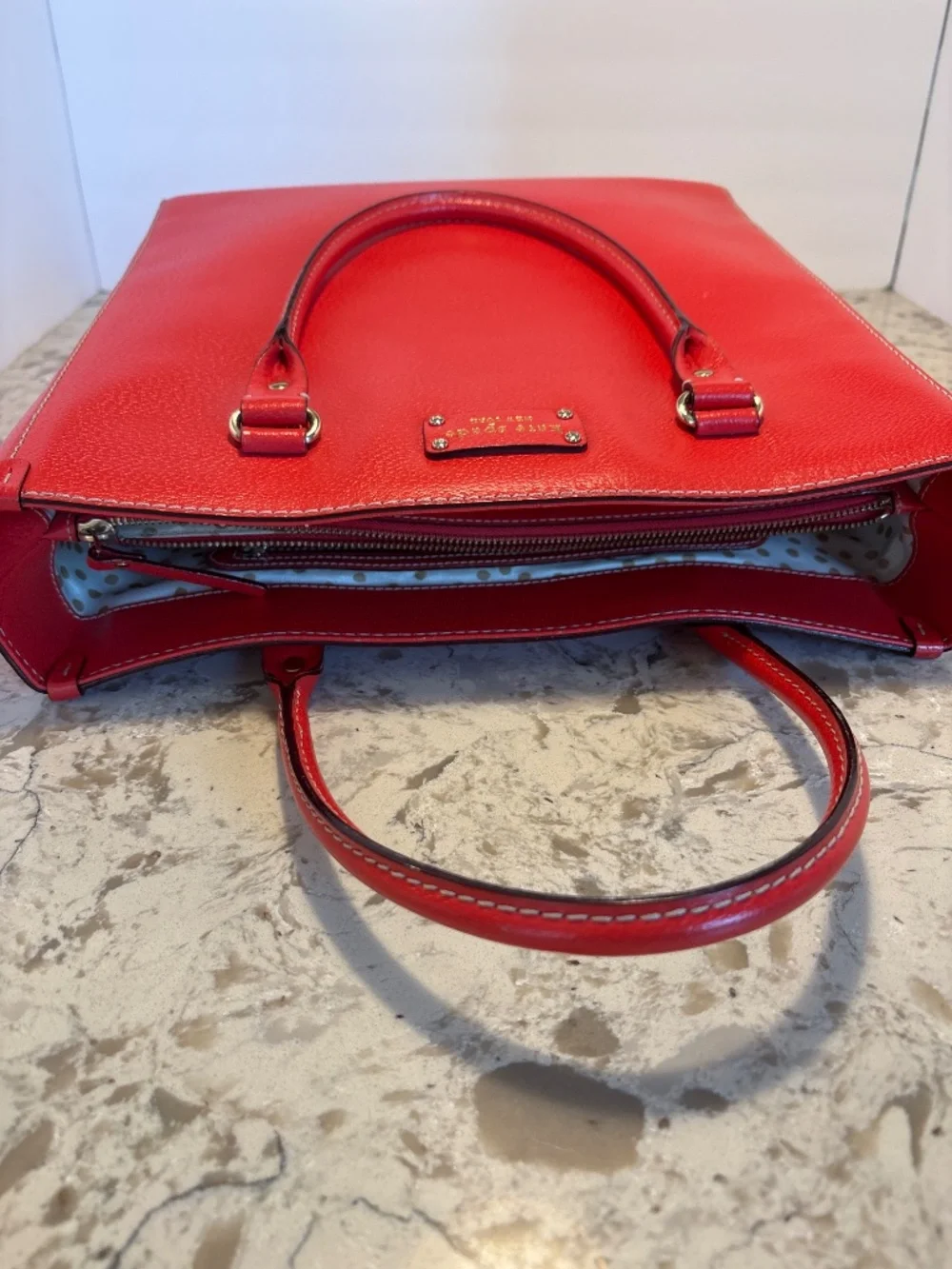 Kate Spade NY Wellesley Quintessa Red Structured Tote Handbag